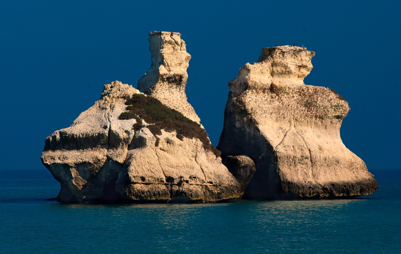 The Due Sorelle sea stacks at Torre dell'Orso