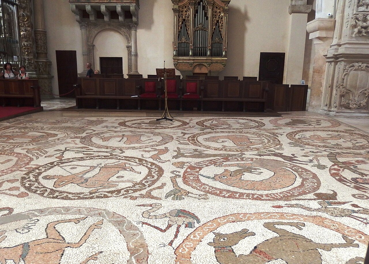 The 12th-century Tree of Life floor mosaic in Otranto Cathedral